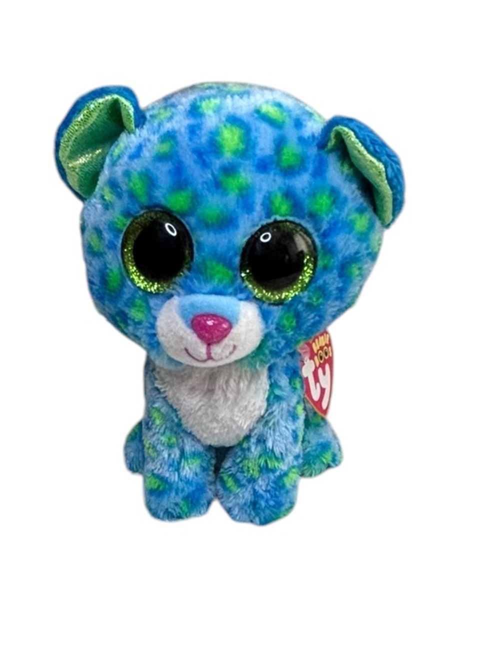 TY Beanie Boos Leona Cat 6” Blue Green Plush w/ Tags EUC